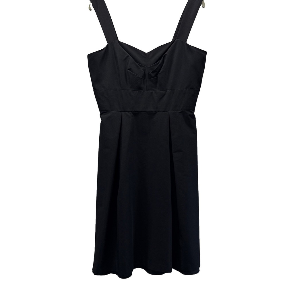 White House Black Market WHBM Women's Dress Size 10 Solid Black Sweetheart Neck